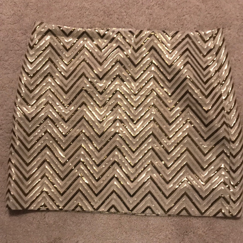 J.Crew gold chevron skirt